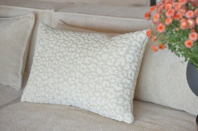 H.O.C.K. Tamaro Rückenkissen 60x60cm beige ecru Leo-Muster