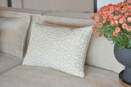 H.O.C.K. Tamaro Dekokissen 60x40cm beige ecru Leo-Muster