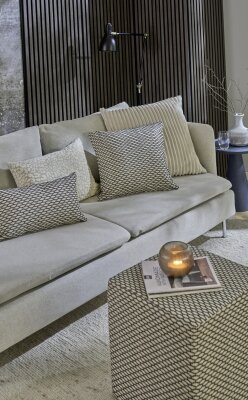 H.O.C.K. Tamaro Dekokissen 60x40cm beige ecru Leo-Muster