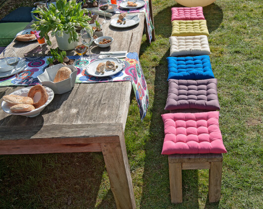 H.O.C.K. 16-Punkt-Steppkissen Outdoor STEPPY ca. 40x40x6cm Classic uni brombeer