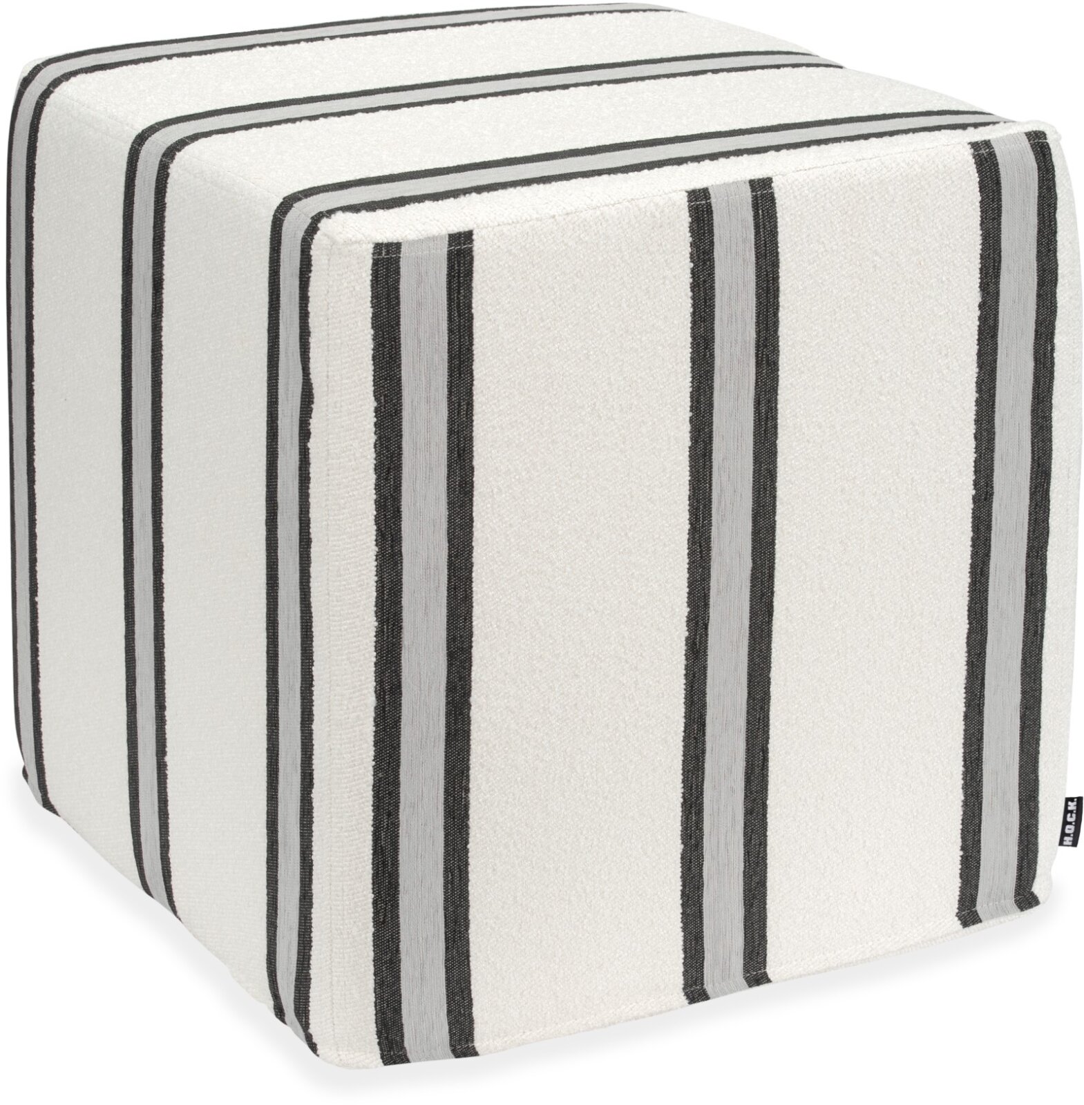 H.O.C.K. Sera Uno Hocker Cube 45x45x45cm schwarz grau Einzelstreifen