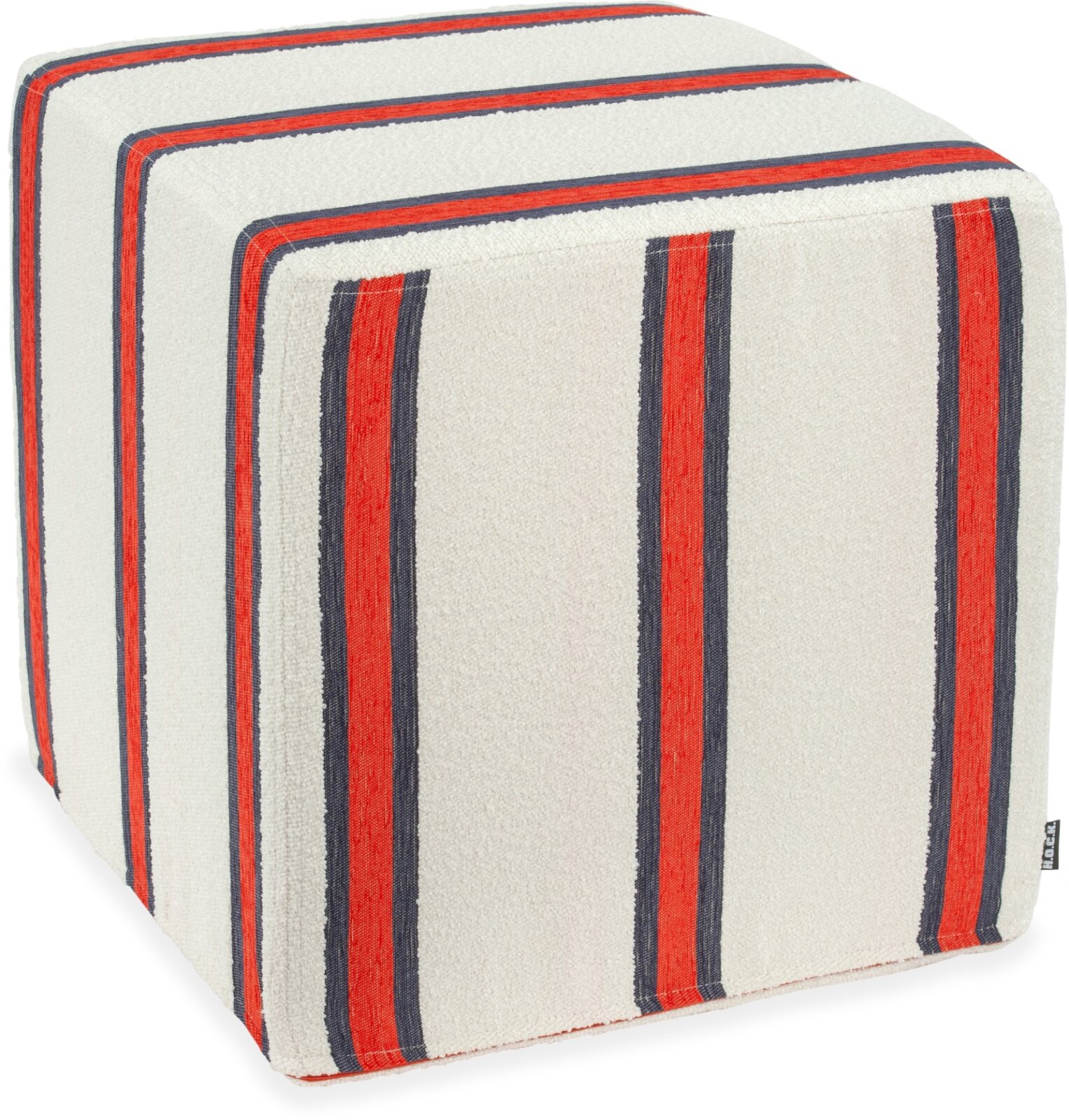 H.O.C.K. Sera Uno Hocker Cube 45x45x45cm rot blau Einzelstreifen