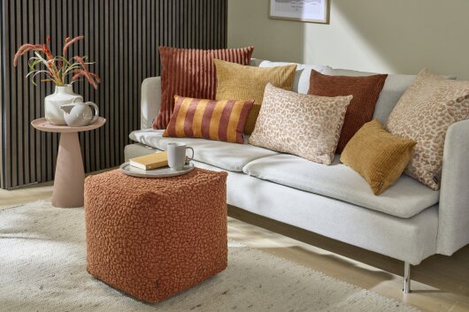 H.O.C.K. Pantery Bean Cube Pouf 40x40x40cm terra kastanie Bubble