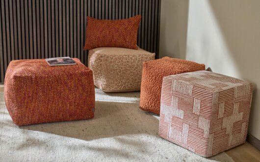 H.O.C.K. Pantery Bean Cube Pouf 40x40x40cm terra kastanie Bubble