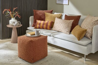 H.O.C.K. Pantery Bean Cube Pouf 40x40x40cm terra kastanie...