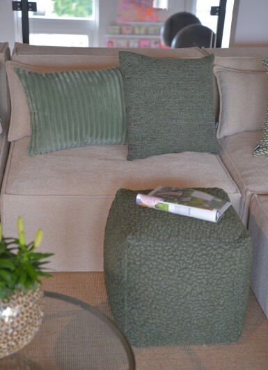 H.O.C.K. Pantery Bean Cube Pouf 40x40x40cm olive Bubble