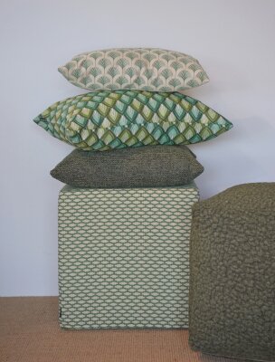H.O.C.K. Pantery Bean Cube Pouf 40x40x40cm olive Bubble