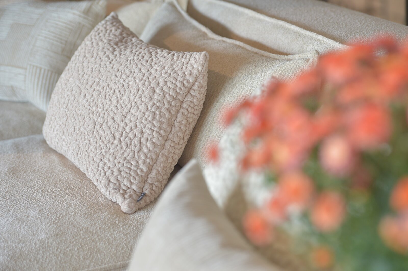 H.O.C.K. Pantery Dekokissen 60x40cm taupe Bubble