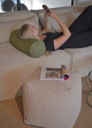 H.O.C.K. Pantery Bean Cube Pouf 40x40x40cm taupe Bubble