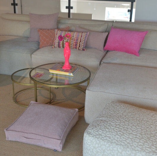 H.O.C.K. Jonny Dekokissen 45x45cm rosa-powder schmaler Cord