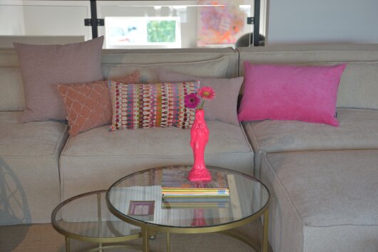 H.O.C.K. Jonny Dekokissen 45x45cm rosa-powder schmaler Cord