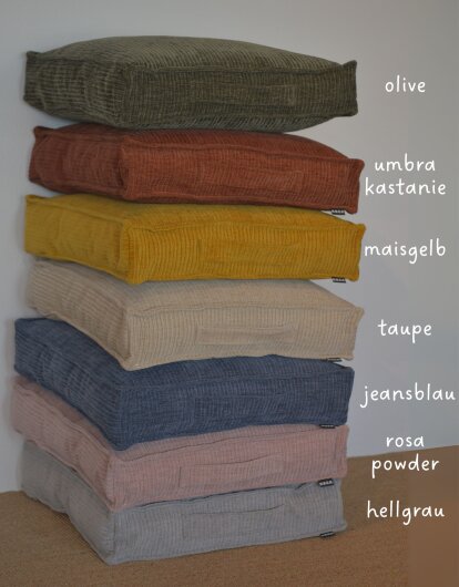 H.O.C.K. Jonny Matratzenkissen 50x50x10cm olive schmaler Cord