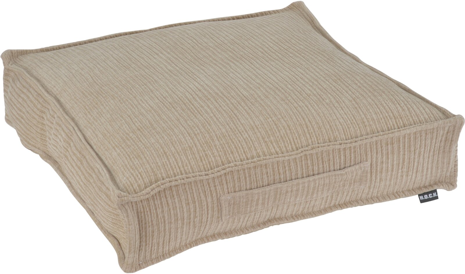 H.O.C.K. Jonny Matratzenkissen 50x50x10cm taupe schmaler Cord