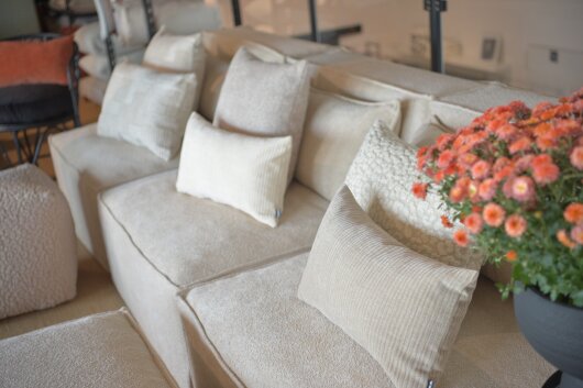 H.O.C.K. Jonny Bodenkissen Palettenkissen 60x60x10cm taupe schmaler Cord