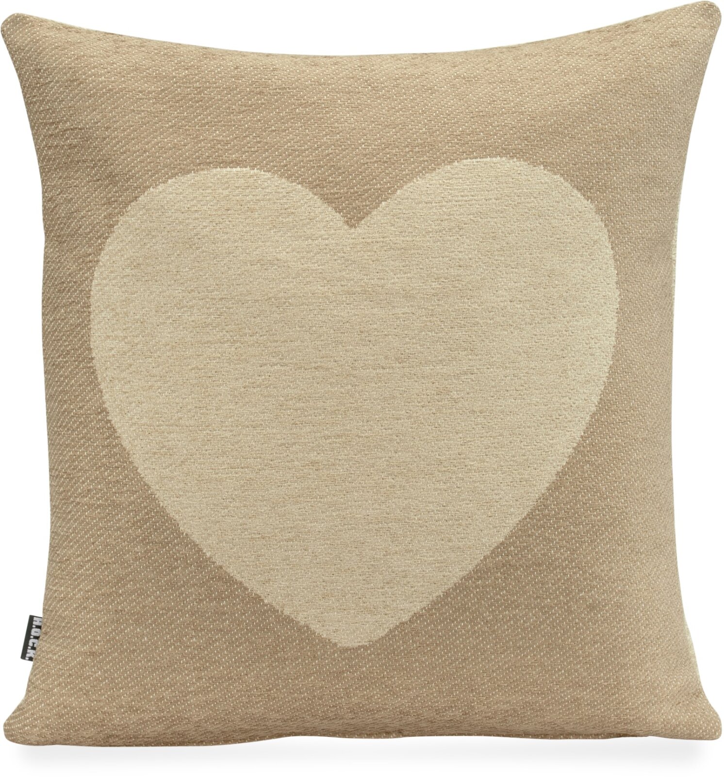 H.O.C.K. Herzl Wendekissen 40x40cm col. 10 beige / braun Heart Herz