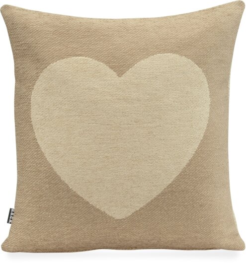 H.O.C.K. Herzl Wendekissen 40x40cm col. 10 beige / braun Heart Herz