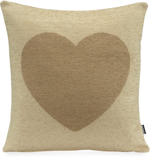 H.O.C.K. Herzl Wendekissen 40x40cm col. 10 beige / braun Heart Herz