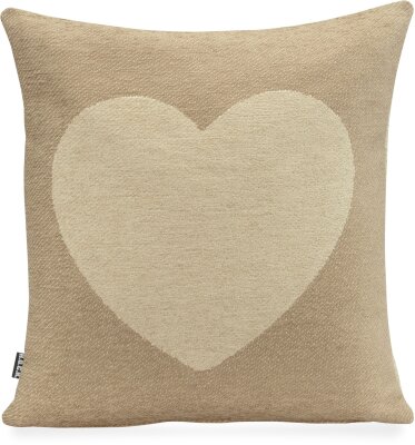 H.O.C.K. Herzl Wendekissen 40x40cm col. 10 beige / braun...