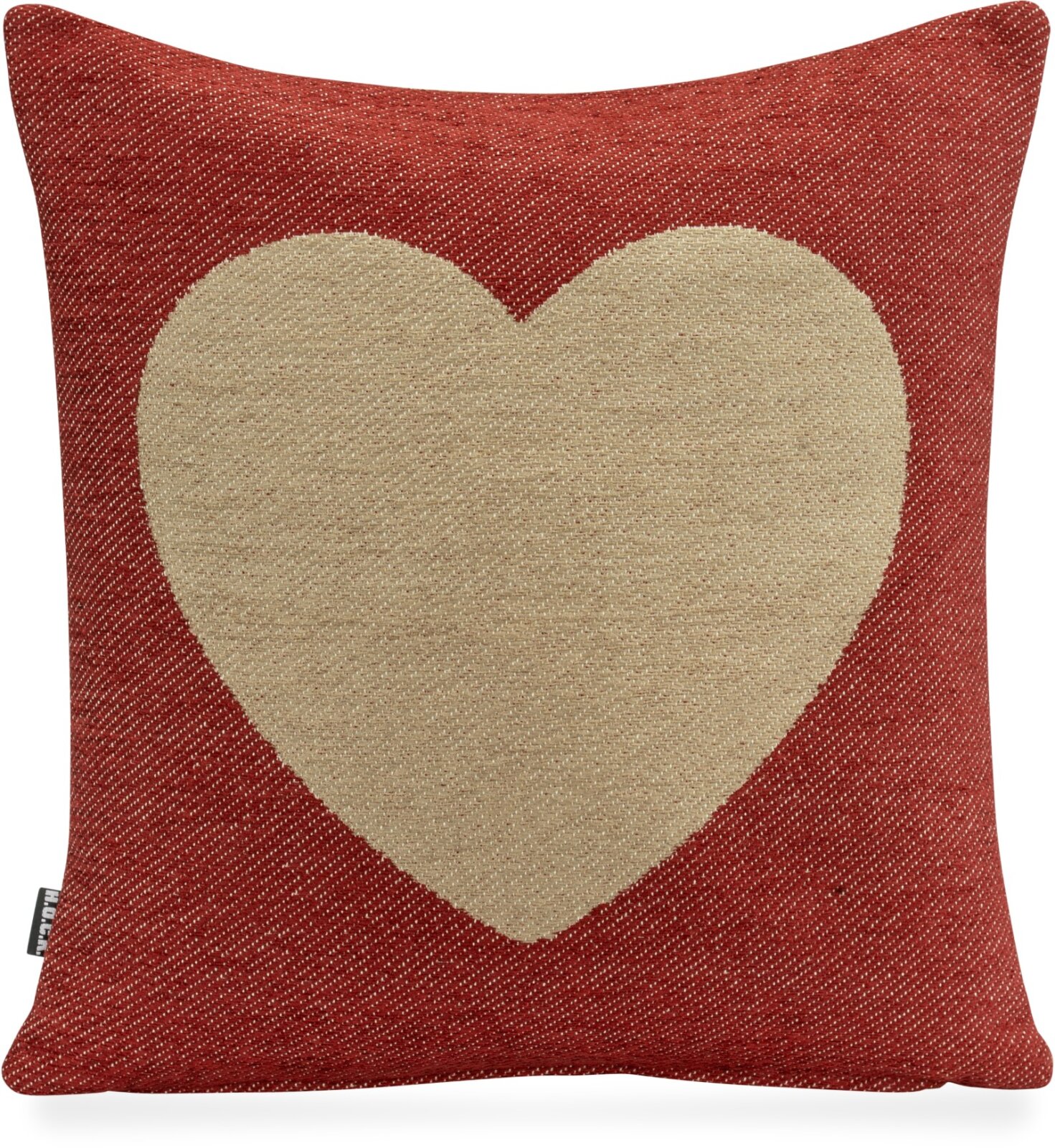 H.O.C.K. Herzl Wendekissen 40x40cm col. 2 beige / bordeaux Heart Herz