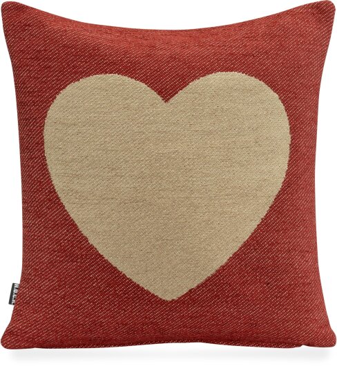 H.O.C.K. Herzl Wendekissen 40x40cm col. 2 beige / bordeaux Heart Herz