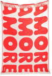 KLEKKS Wolldecke "AMORE" rot beige mit Fransen...