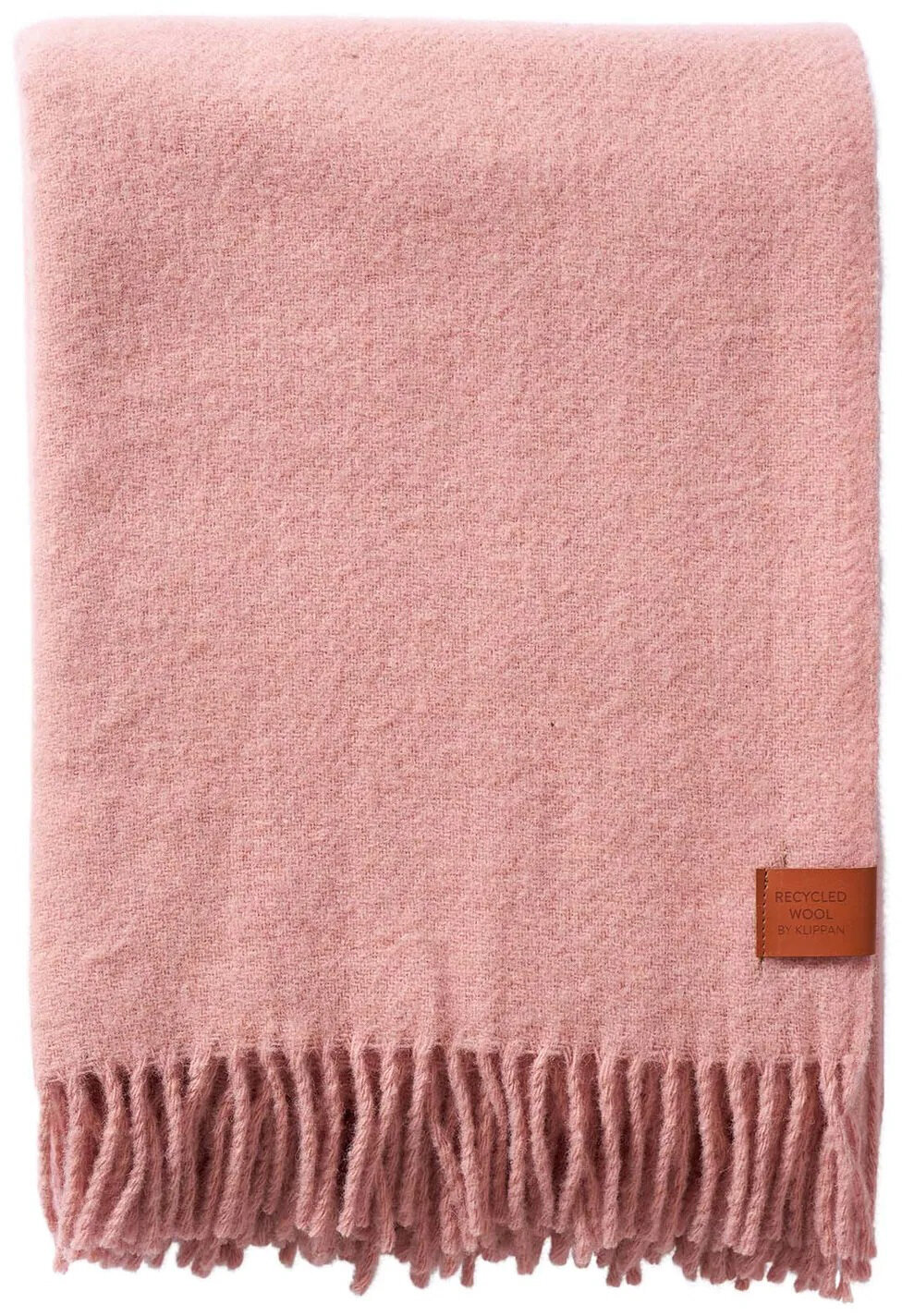 KLIPPAN Decke "True" Plaid rosa pink mit Fransen 130x180cm