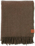 KLIPPAN Decke "True" Plaid braun mit Fransen...