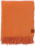 KLIPPAN Decke "True" Plaid orange mit Fransen...