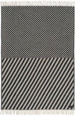 KLIPPAN Decke "Dot&Stripe" Plaid schwarz...