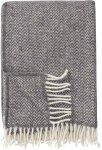 KLIPPAN Decke "Chevron" Plaid grau zickzack mit...