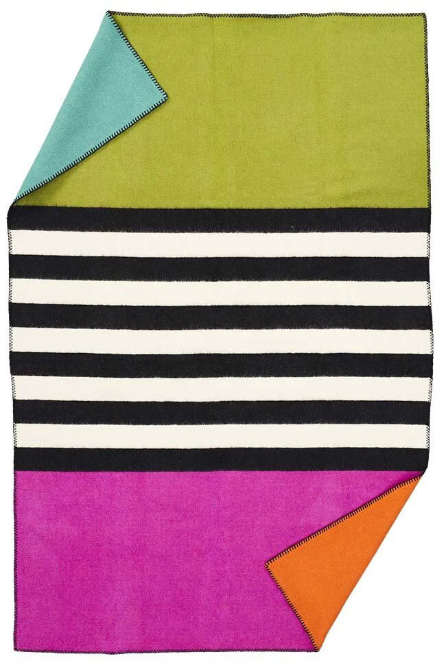 KLIPPAN Decke "Stripy" Plaid Streifen Wendedecke 130x180cm