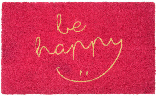 GIFTY Fußmatte be happy | dunkles pink ca. 45x75cm