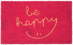 GIFTY Fußmatte be happy | dunkles pink ca. 45x75cm