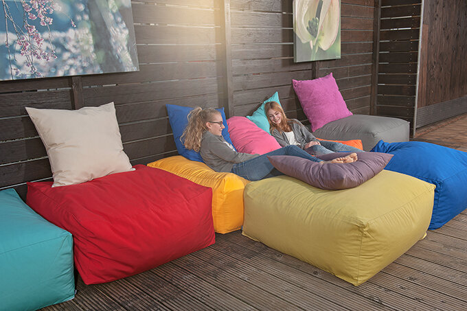 H.O.C.K. Classic Uni Outdoor Loungehocker 90x90x40cm grün