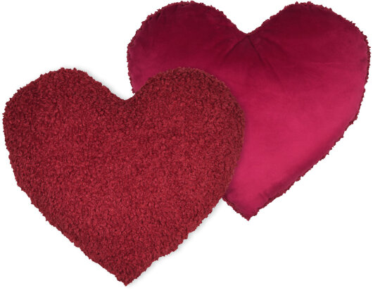 STF Dekokissen Herz in Herzform ca. 40x45cm bordeaux rot Teddy