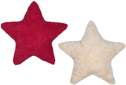 STF Dekokissen Stern in Sternform ca. 45x45cm beige natur Samt