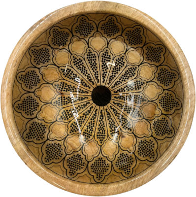 byRoom Schale Bowl aus Mangoholz MITTEL 25cm Mandala black