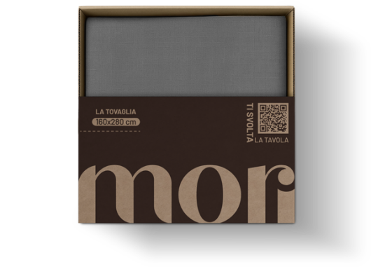 MORI Tischdecke "Sorgenfrei" ca. 160x220cm grau cenere
