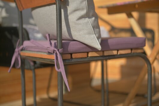 H.O.C.K. Classic Uni Outdoor Stuhlkissen NORM mit Bändern 40x40x4cm pink