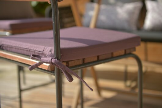 H.O.C.K. Classic Uni Outdoor Stuhlkissen NORM mit Bändern 40x40x4cm pink