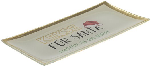 GIFTY Glasteller eckig L / Kekse für Santa | ca. 10x0,8x21cm