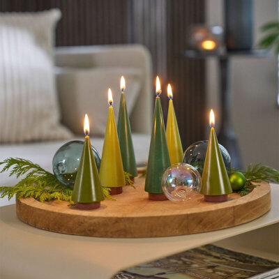 NTG Kerze Tannenbaum klein Olive