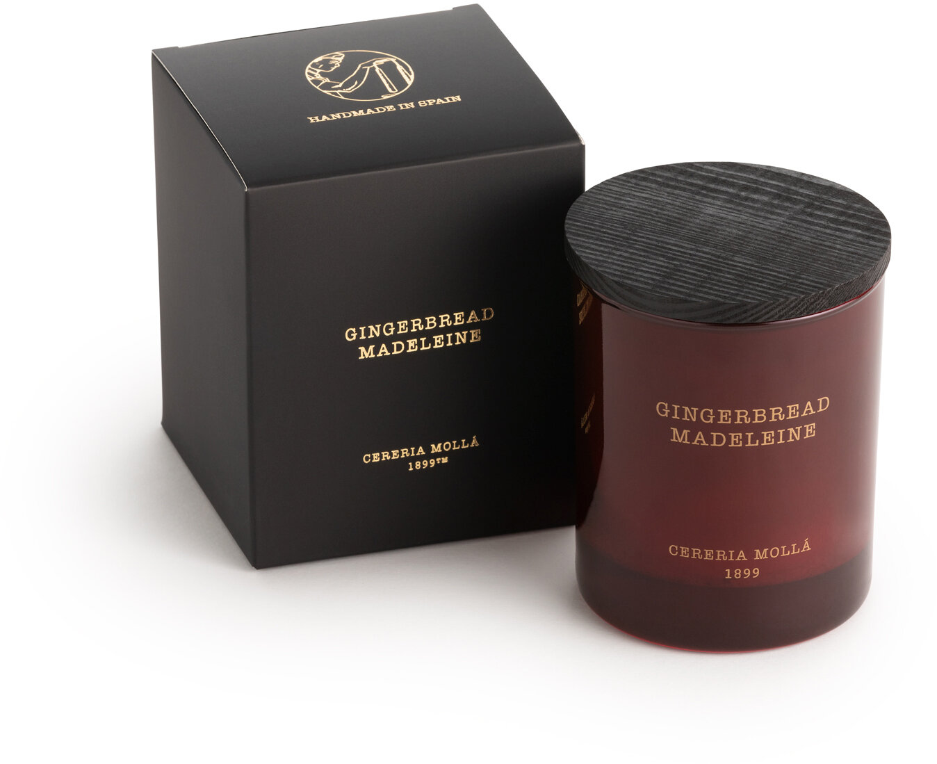 Cereria Mollá Premium Duftkerze 230g Gingerbread Madeleine dunkelrot