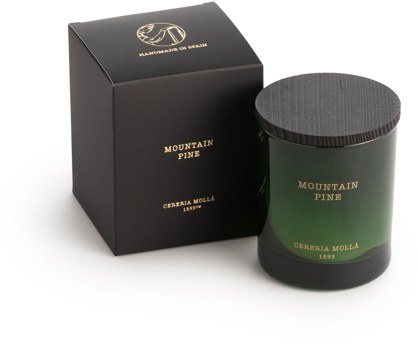 Cereria Mollá Premium Duftkerze 230g Mountain Pine dunkelgrün