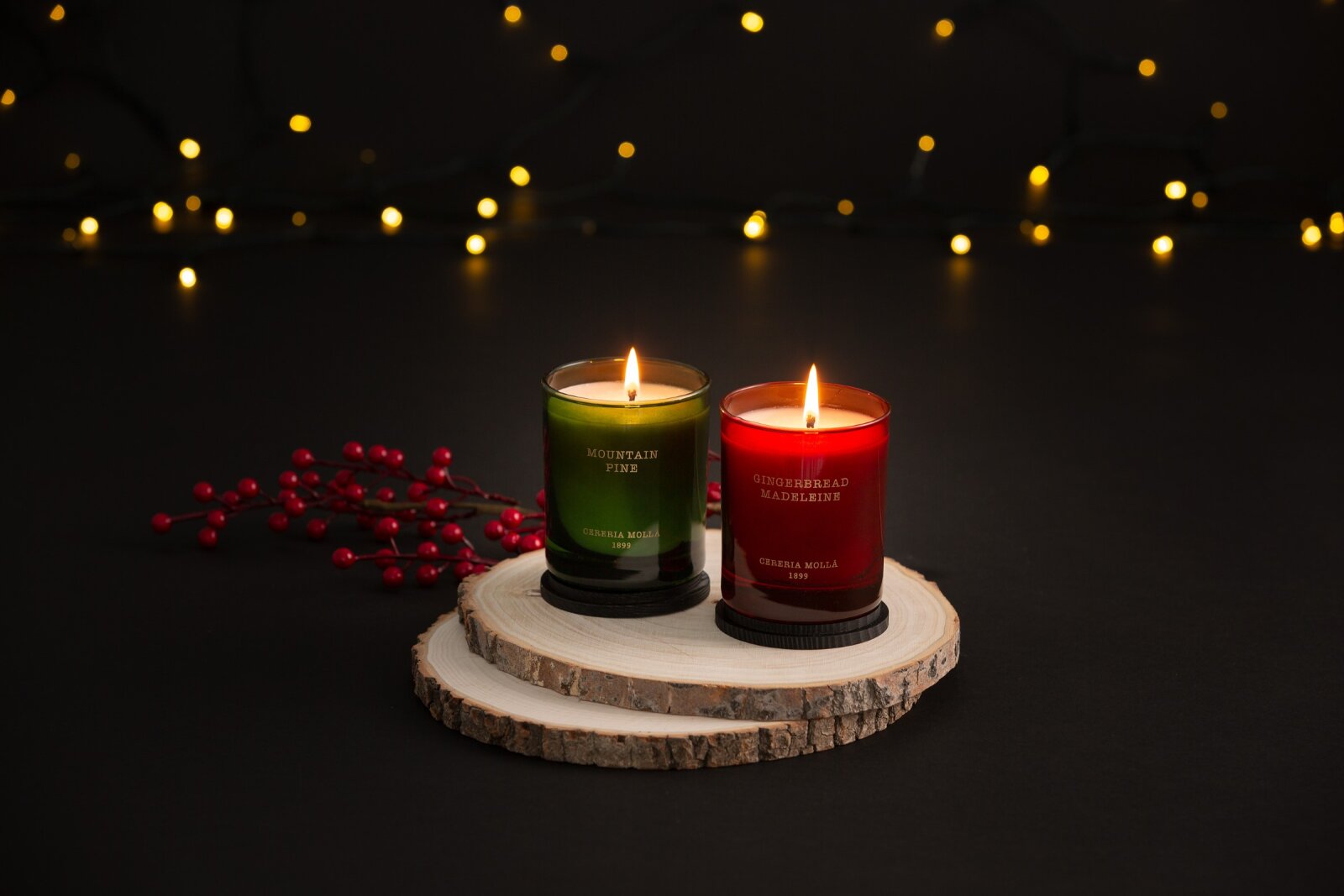 Cereria Mollá Premium Duftkerze 230g Mountain Pine dunkelgrün