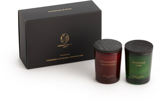 Cereria Mollá Mini Duftkerze 2er Set Gingerbread Madeleine & Mountain Pine 70gr