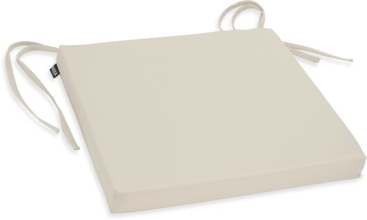 H.O.C.K. Classic Uni Outdoor Stuhlkissen NORM mit Bändern 40x40x4cm creme