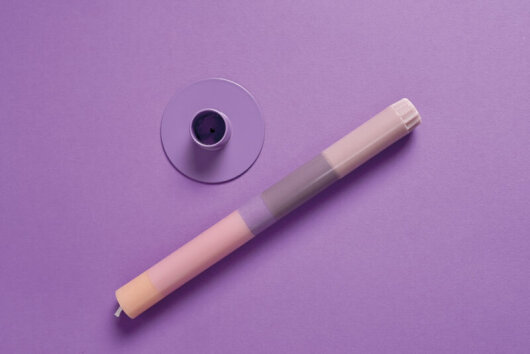 NTG Kerze schmal "Dinner / Danke für die Einladung" lila rosé