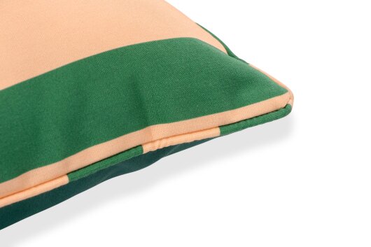 H.O.C.K. Riviera Stripe Outdoor Wendekissen 50x50cm Green Rosé Streifen