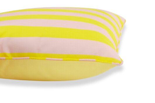 H.O.C.K. Riviera Stripe Outdoor Wendekissen 50x50cm Yellow Rosé Streifen